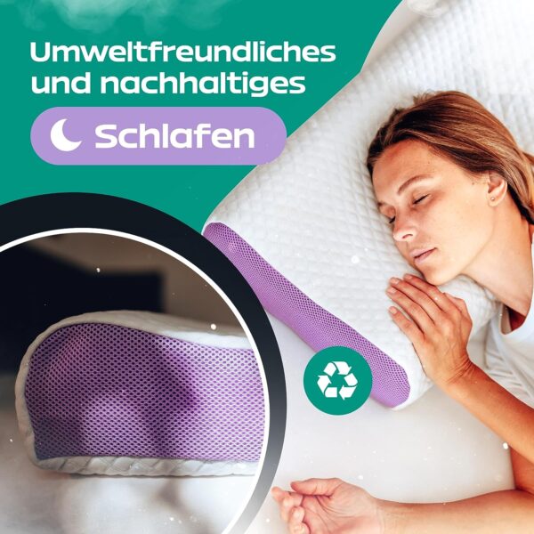 Ein Bild einer Frau, die auf einem Kissen schläft.