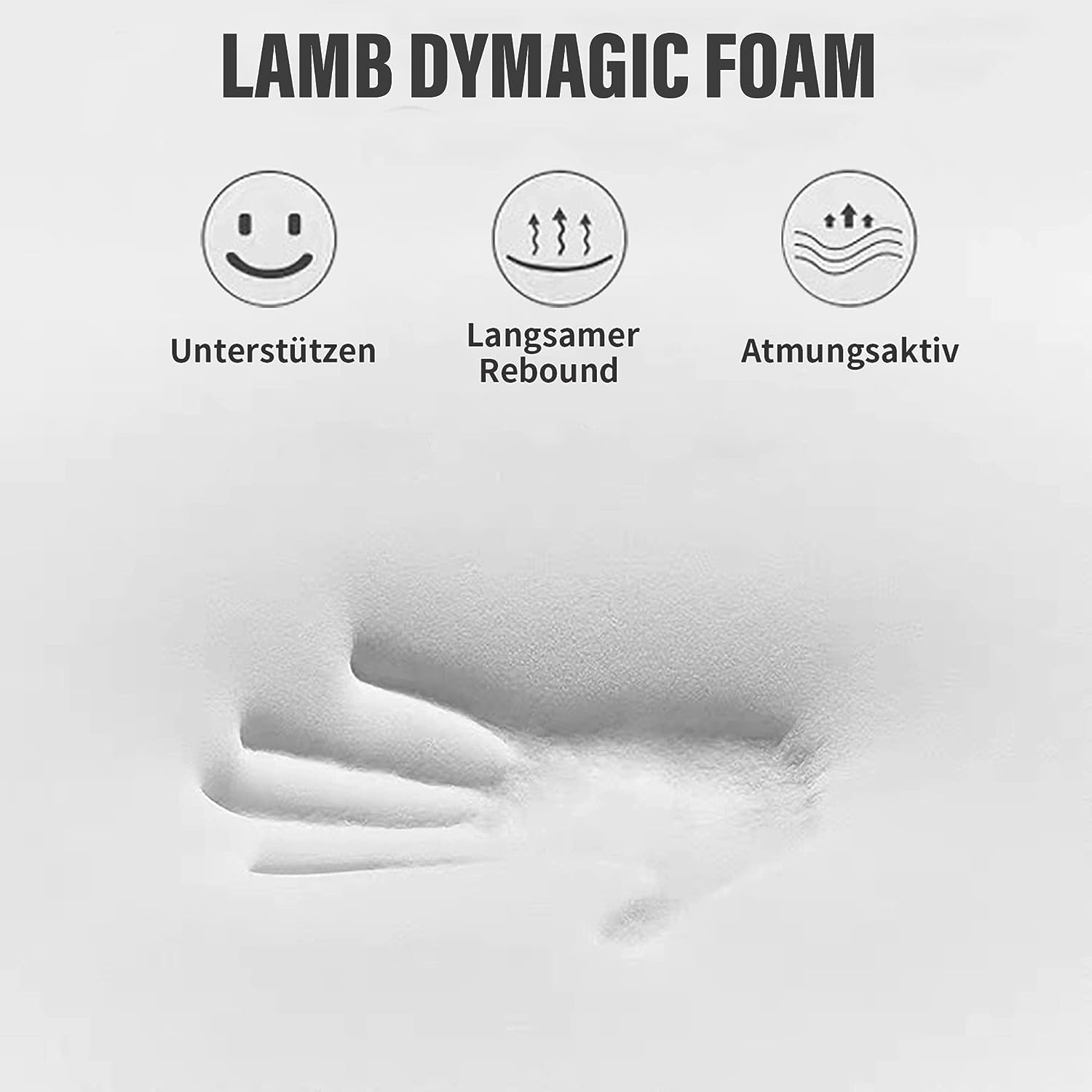 LAMB Memory Foam Pillow, Orthopaedic Pillow, Neck Support Pillow, Ergonomic Sleeping Pillow, Sandwich Pillow Suitable